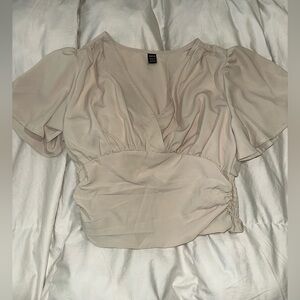 SHEIN Cream Short Sleeve Blouse